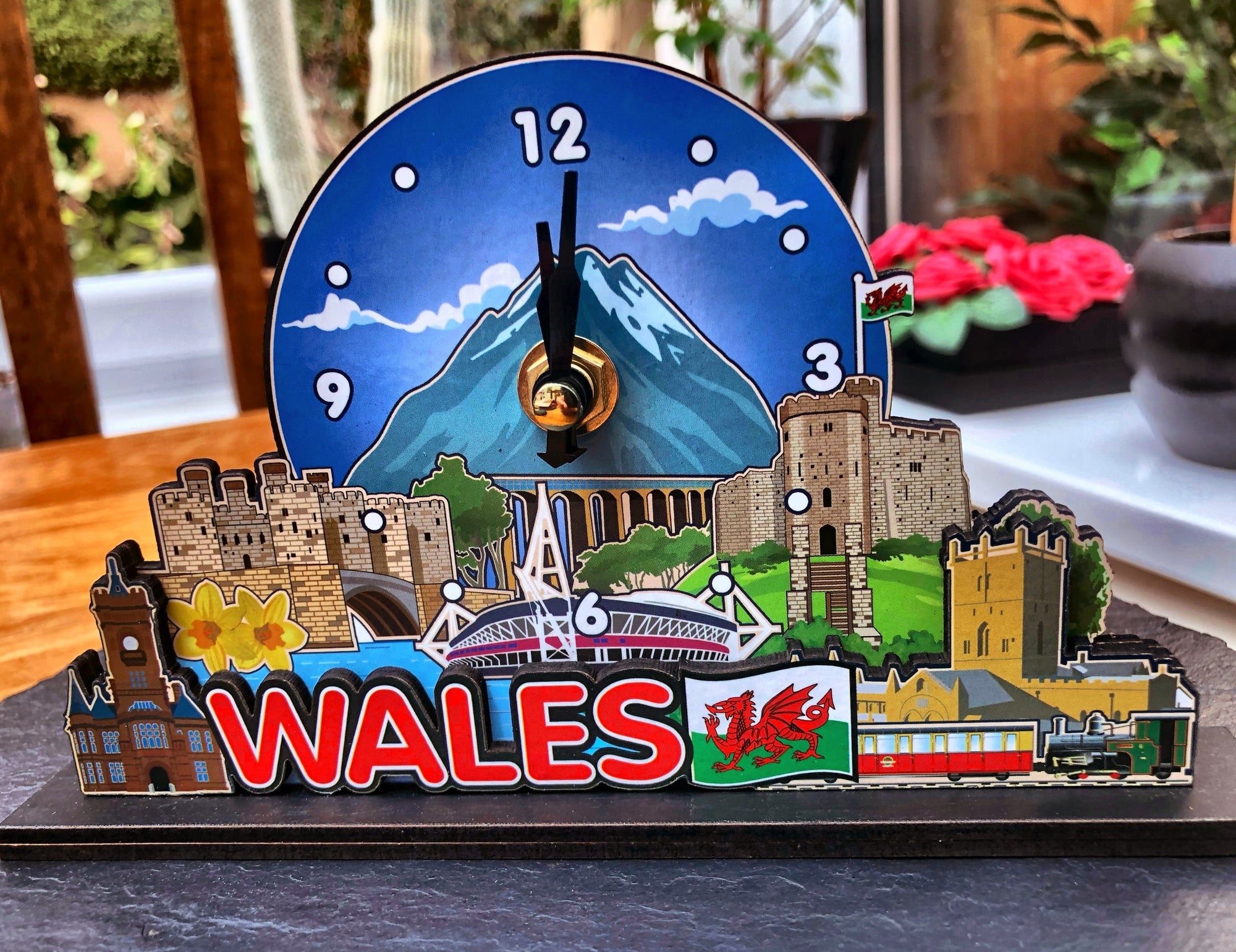 Wales Decorative Wooden Clock