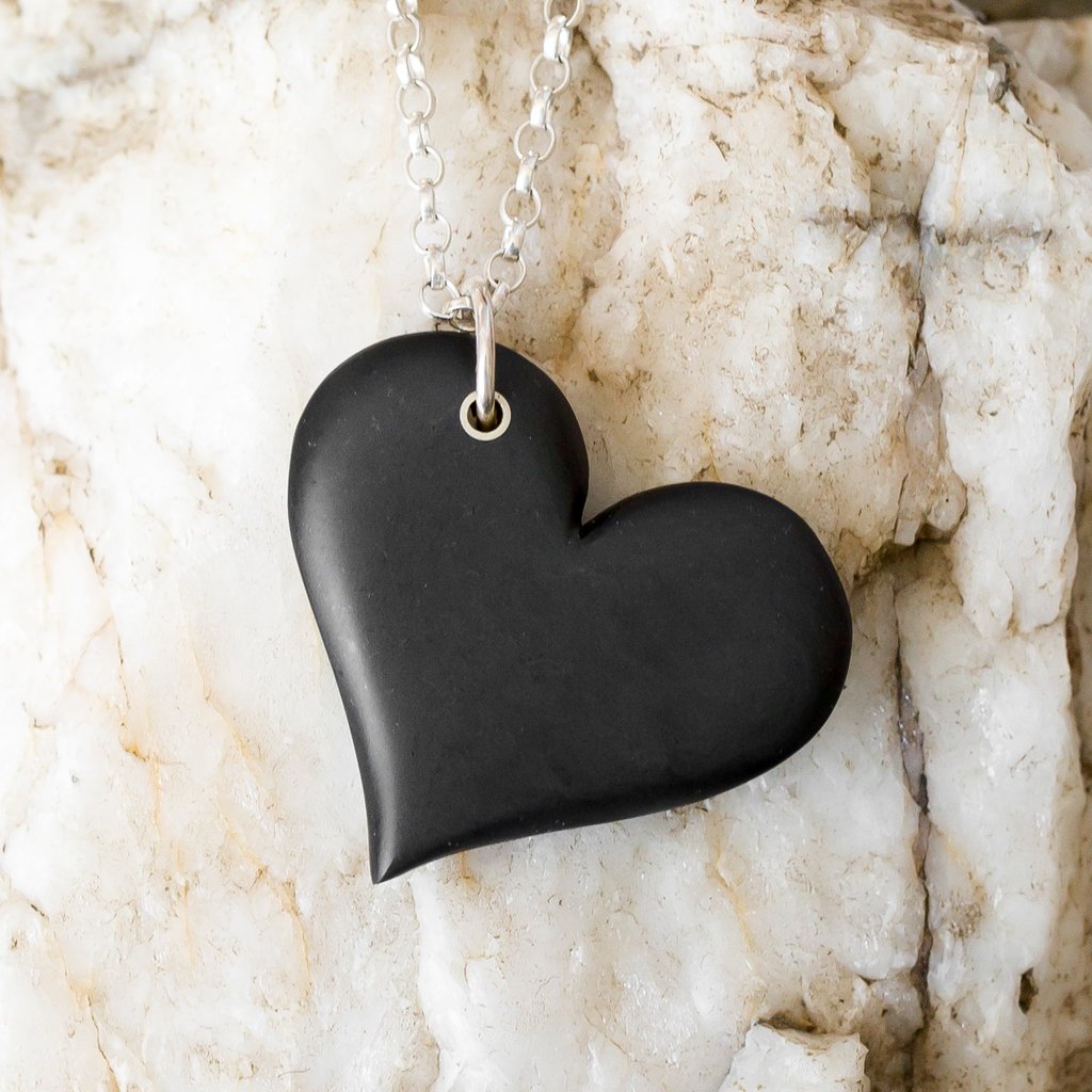 cymraeg welsh slate heart pendant 