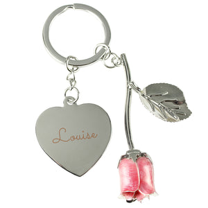 Pink Rose Keyring