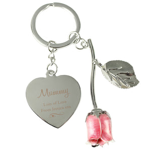 Pink Rose Keyring