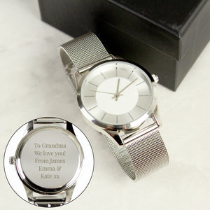 Personalised Silver with Mesh Style Strap Ladies Watch