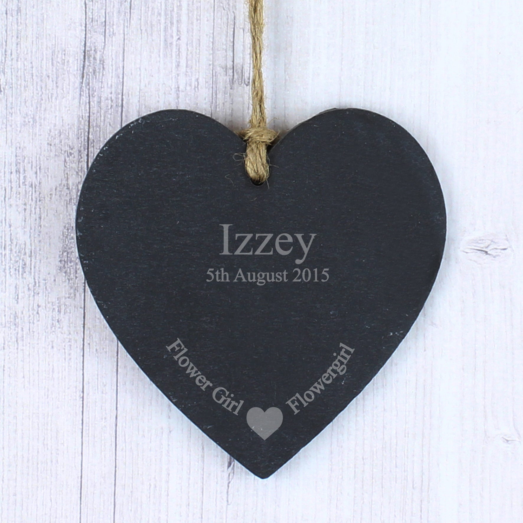 Flowergirl Slate Heart 