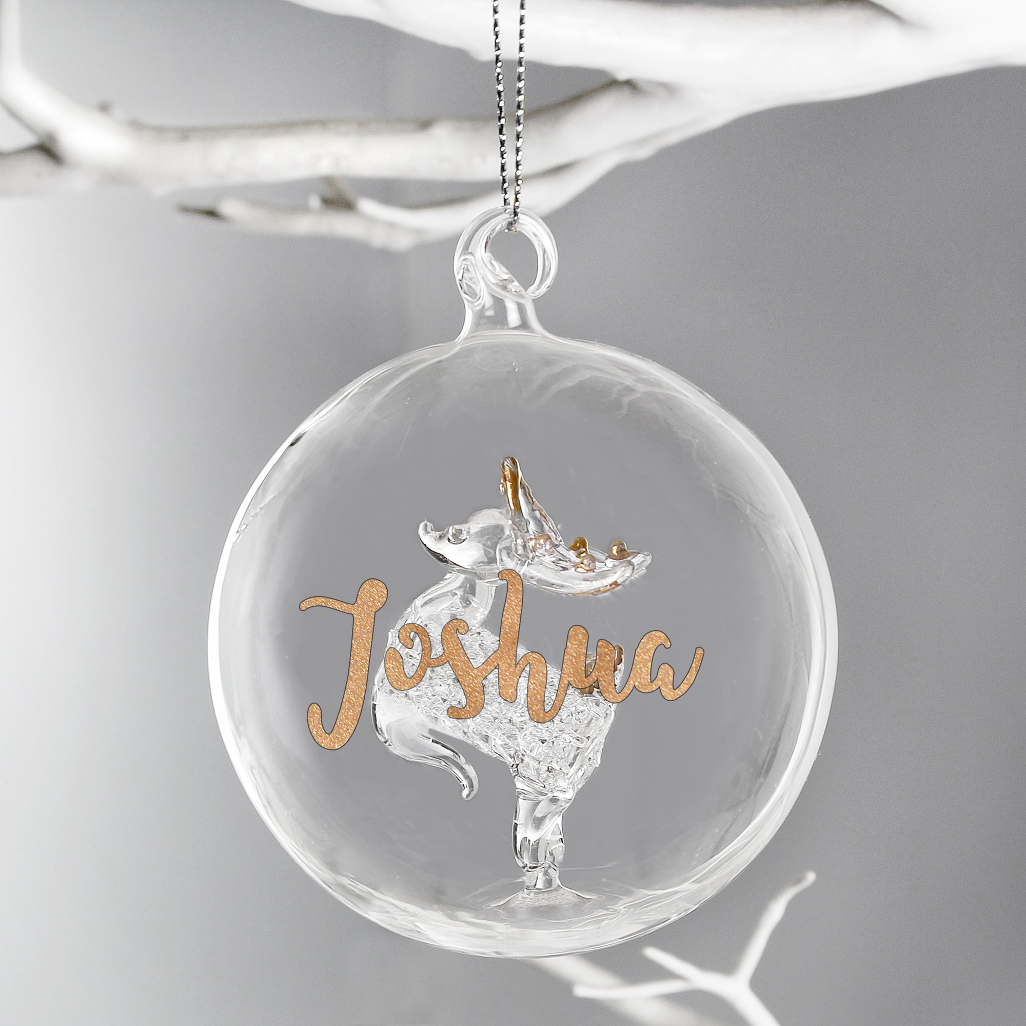 Reindeer Glass Bauble