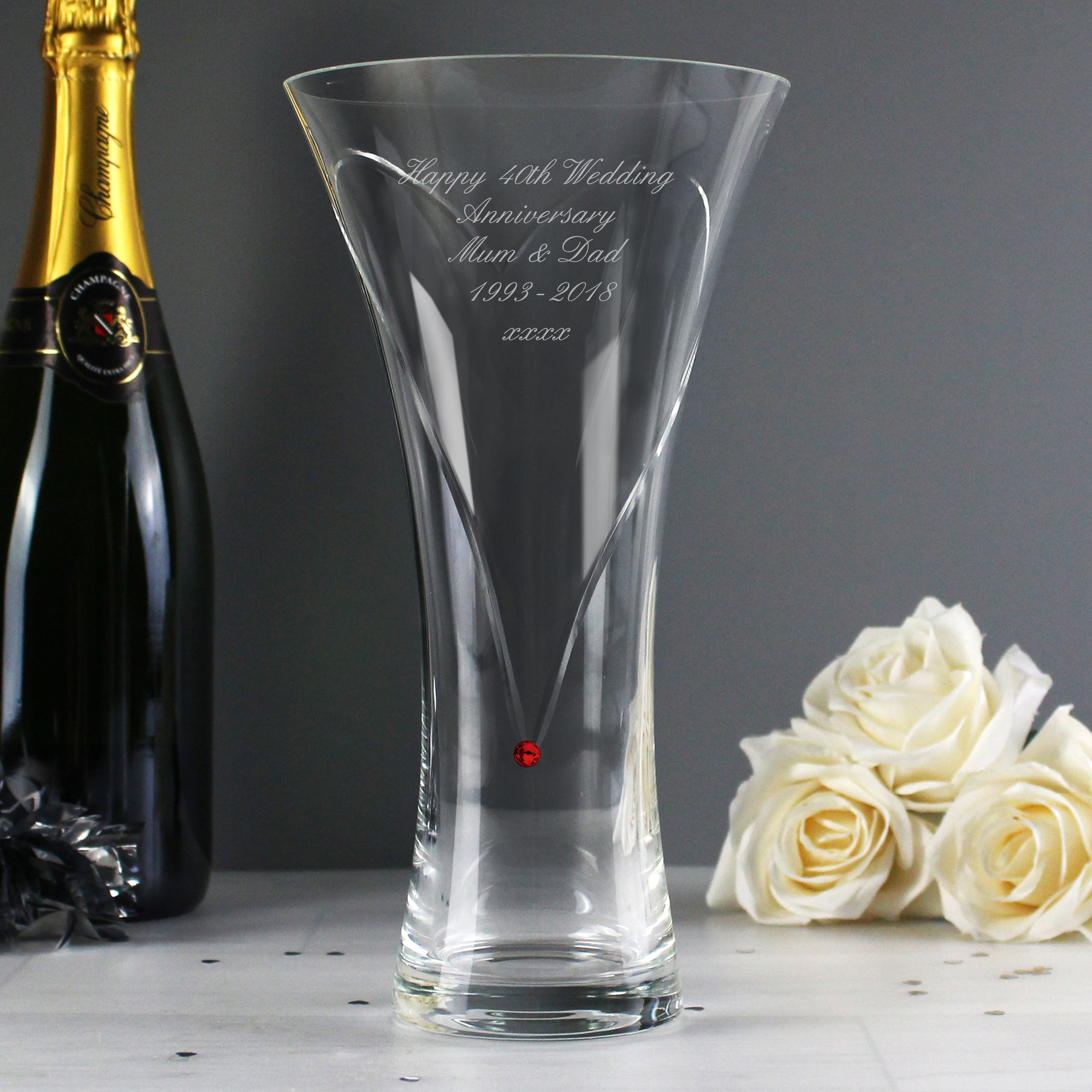 Diamante Heart Vase