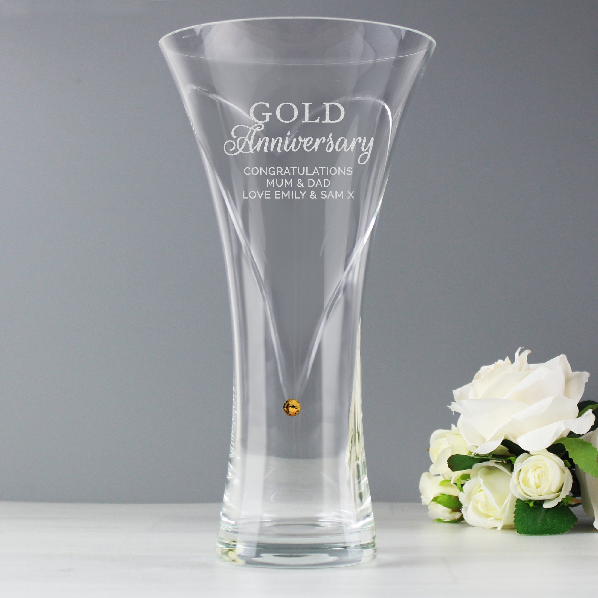 Gold Anniversary vase