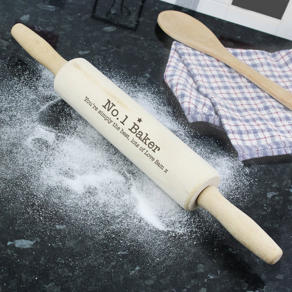Personalised Baker Rolling Pin - Welsh Treasure
