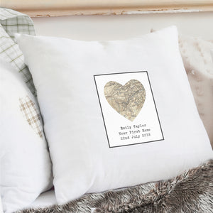 Map Heart Cushion Cover