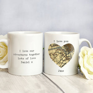 New Map Heart Mug