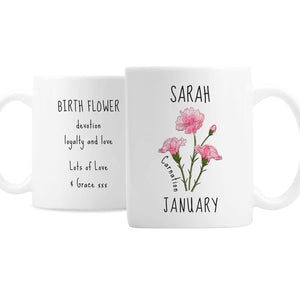 birth flower mug