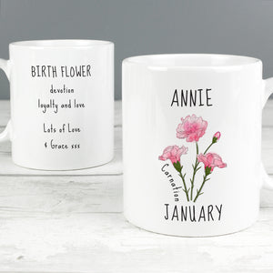 birth flower mug