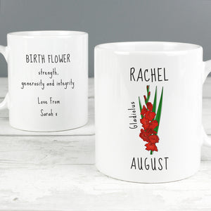 birth flower mug