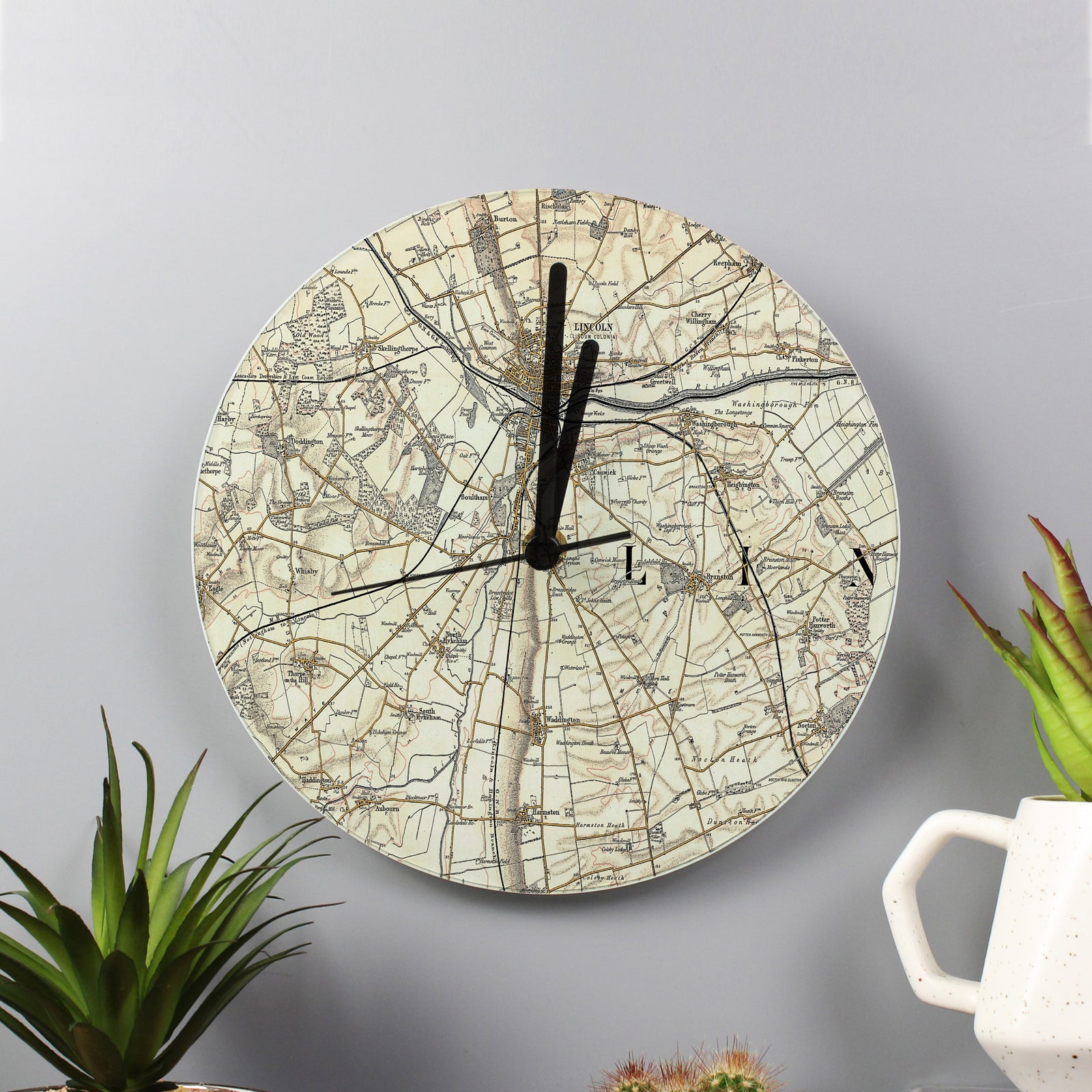 Glass Map Clock