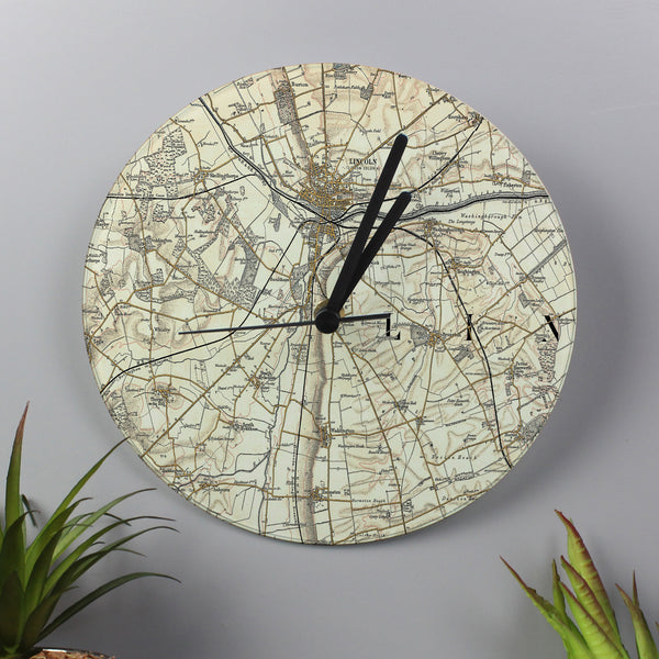 Personalised 1896 - 1904 Revised Glass Map Clock - Welsh Treasure