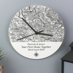 Compass Wooden Clock