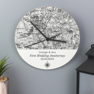 Compass Wooden Clock