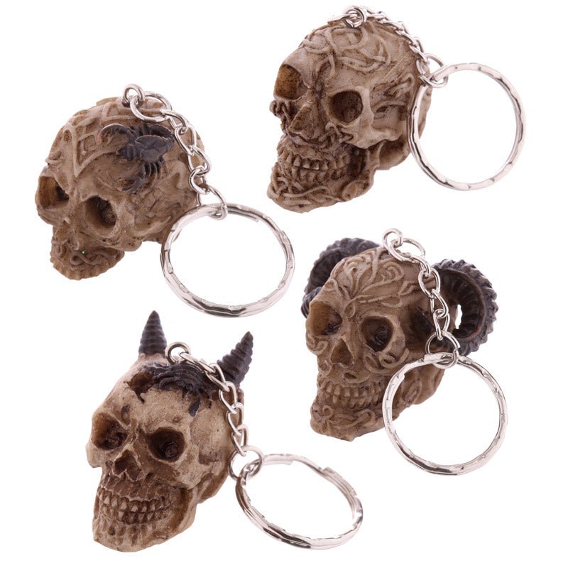 Celtic Skull Head Key Ring