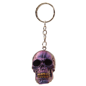 Metallic Skull Keyring