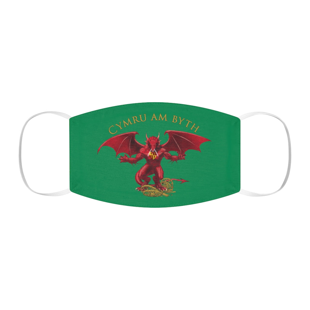 Welsh Dragon Cymru Am Byth Reusable Face Cover Snug-Fit Green