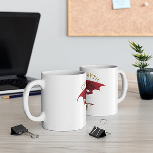 Welsh Dragon Cymru am Byth Traveller Mug 11oz White