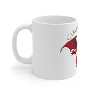 Welsh Dragon Cymru am Byth Traveller Mug 11oz White