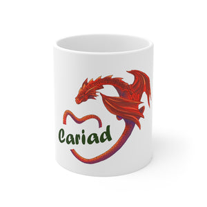 Cariad Love Red Dragon Mug 11oz White