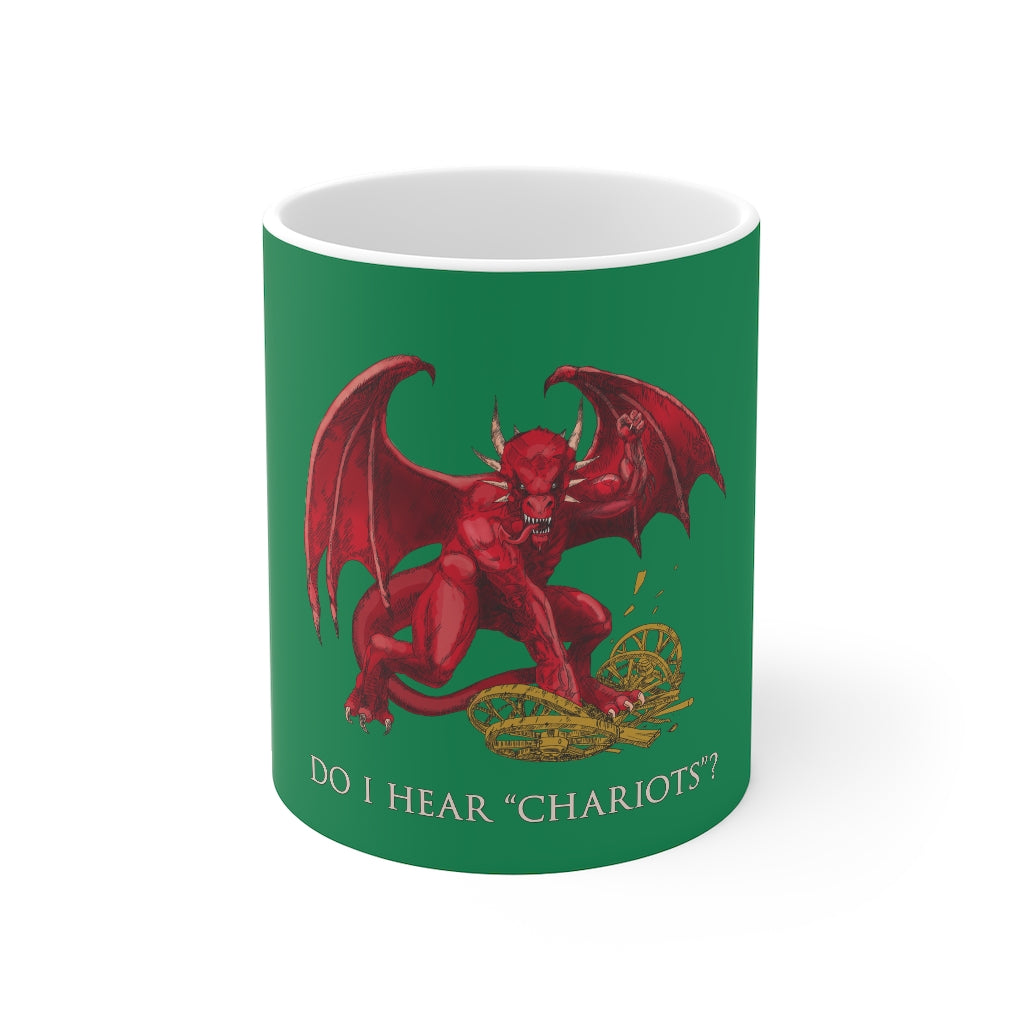 Cymraeg Welsh Dragon Traveller Mug 11oz Green