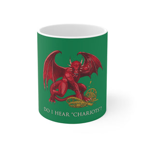 Cymraeg Welsh Dragon Traveller Mug 11oz Green