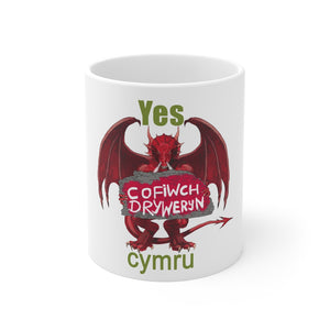 Yes Cymru Cofiwch Dryweryn Mug 11oz White