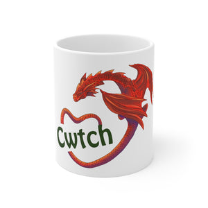 Cwtch Red Dragon Mug 11oz White