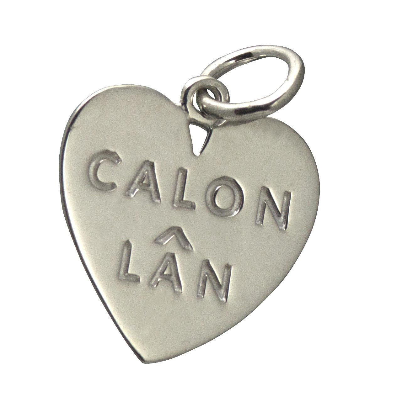 Calon Lan Heart Charm Pendant Sterling Silver or Gold Plated