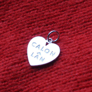 Calon Lan Heart Charm Pendant Sterling Silver or Gold Plated