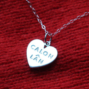 Calon Lan Heart Charm Pendant Sterling Silver or Gold Plated