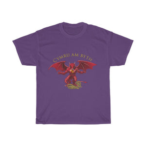 Welsh Dragon Cymru Am Byth Unisex Heavy Cotton Tee