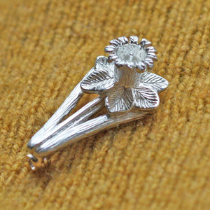 Welsh Daffodil Pin Brooch Sterling Silver or Gold Plated