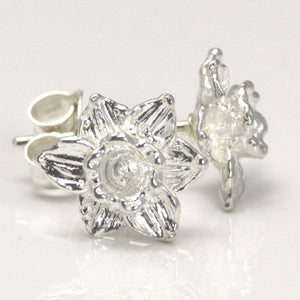 Cymraeg Welsh Daffodil Sterling Silver Earrings