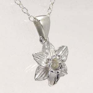 Cymraeg Welsh Daffodil Sterling Silver Pendant
