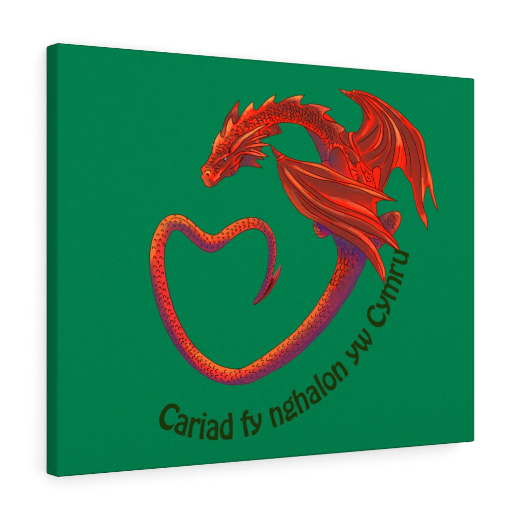Cariad fy nghalon yw Cymru Stretched Canvas