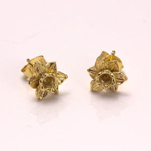 Cymraeg Welsh Daffodil gold plated Earrings