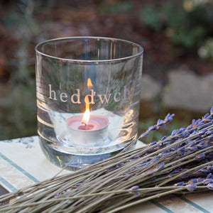 Heddwch Peace Glass Tea Light Holder
