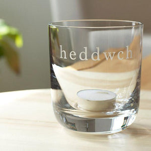 Heddwch Peace Glass Tea Light Holder