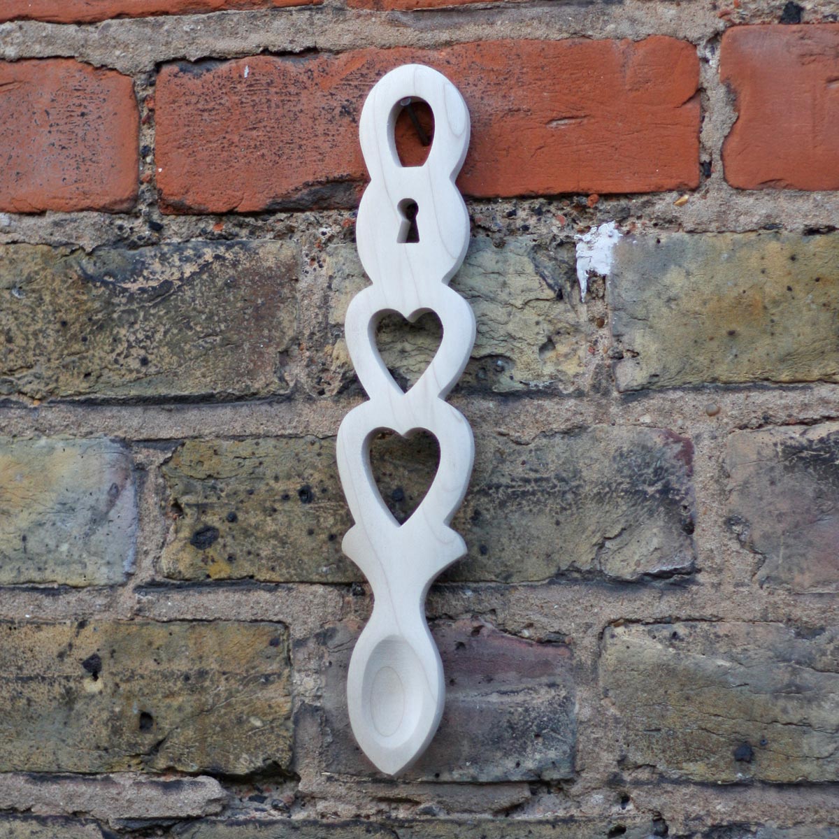 Natural Handmade Wooden Welsh Love Spoon