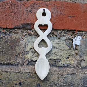 Natural Handmade Wooden Welsh Love Spoon