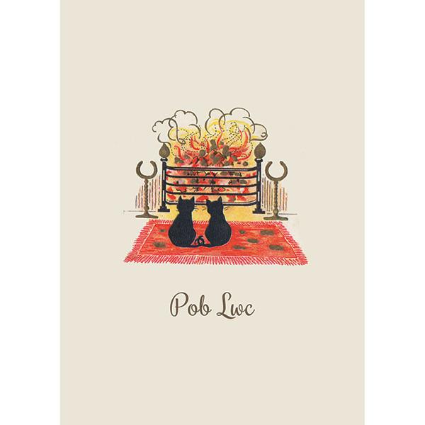 Pob Lwc - Good Luck - Cats Card - Welsh Treasure