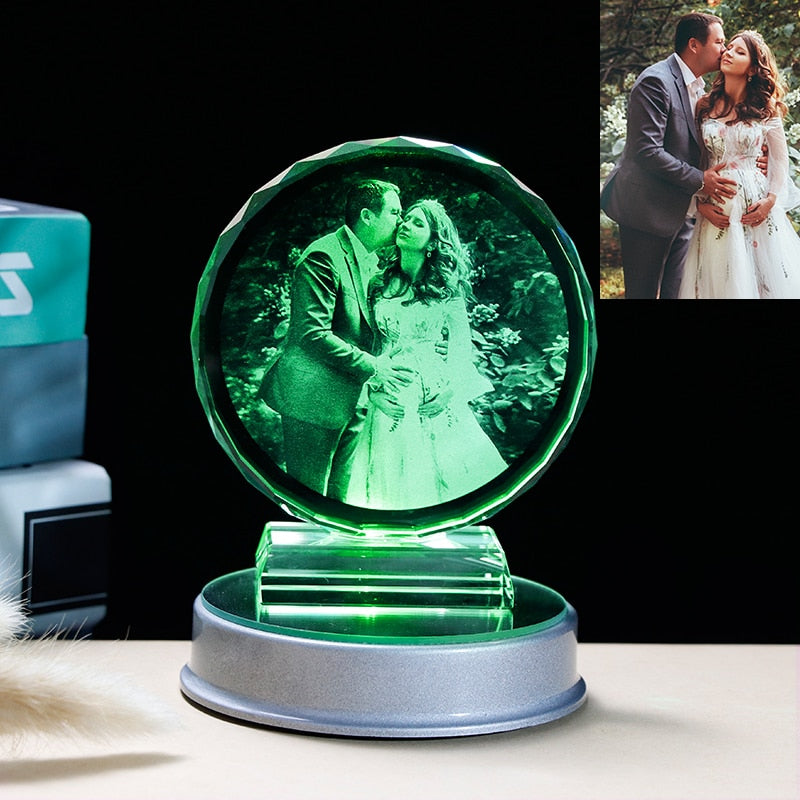 Personalised Laser Engraved Crystal Ornament Multi Colour Display