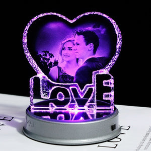 Personalised Laser Engraved Crystal Ornament Multi Colour Display