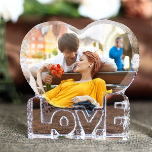 Personalised Heart Shaped Optical Crystal Ornament