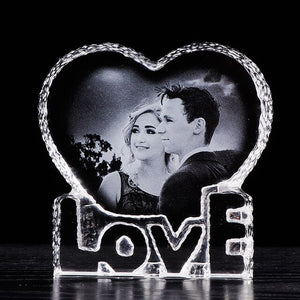Personalised Heart Shaped Optical Crystal Ornament