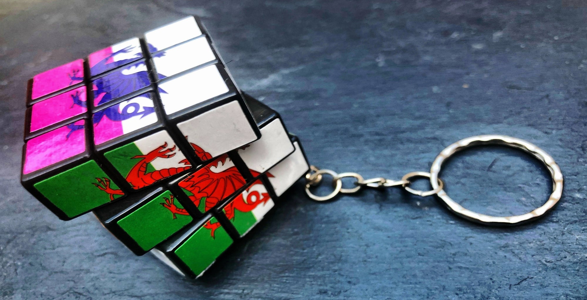 Welsh Dragon Puzzle Cube Keyring