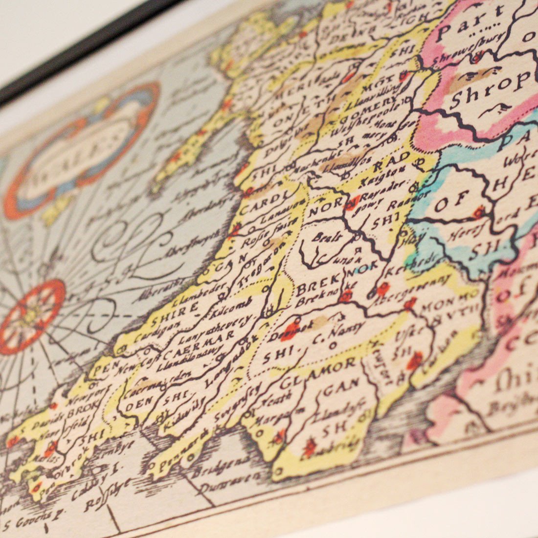 Welsh Union Map Vintage Welsh Map - Wales Poster - Welsh Treasure