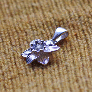 Cymraeg Welsh Daffodil Sterling Silver Pendant